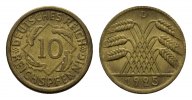 WEIMARER REPUBLIK 10 Reichspfennig 1925, D. Fast Stempelglanz. 25,00 EUR  + 10,00 EUR frais d'envoi