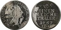 BRANDENBURG-PREUSSEN 1/6 Taler 1767 B - Breslau Friedrich II., der Große, 1740-1786. TB-TTB