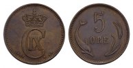 DÄNEMARK Ku.-5 Öre 1884, CS. Christian IX., 1863-1906. Kl. Randstauchung... 85,00 EUR  + 10,00 EUR frais d'envoi