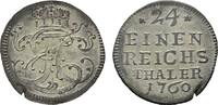SACHSEN Ernst Friedrich Karl, 1745-1780. 1/24 Taler 1760. Kl. Schrötl.Riß, sonst   Prägefrisch