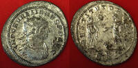Römische Kaiserzeit - Aurelianus Antoninian B-Antoninian des Aurelianus Rv: Aurelianus empfängt Kranz, RESTITVT ORBIS / KAA -