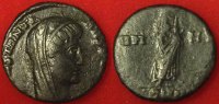Römische Kaiserzeit - Constantinus I. Kleinfollis AE-Kleinfollis des Constantinus I., Rv: verschleierter Kaiser, VN MR SMPLN -