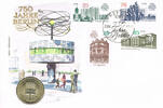 Deutsche Demokratische Republik 5 Mark im Numisbrief DDR, Offizieller Numisbrief mit 5 DM Alexanderplatz Berlin plus Marken -