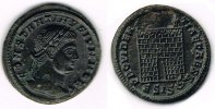 Römische Kaiserzeit - Constantinus II. Kleinfollis AE-Kleinfollis des Constantinus II. Rv: Lagertor, PROVIDENTIAE CASS / ESIS -