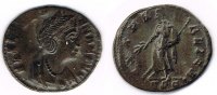 Römische Kaiserzeit - Helena Kleinfollis AE-Kleinfollis der Helena, Rv: Pax, PAX PVBLICA / TSE -