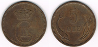 Dänemark 5 Öre 1898 denmark coin, 5 öre, Christian IX., like scan sehr s... 17,50 EUR prix TTC + 9,90 EUR frais d'envoi