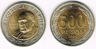 Chile 500 Pesos 2000 chile 500 pesos coin, like scan vorzüglich bis stem... 3,50 EUR prix TTC + 9,90 EUR frais d'envoi
