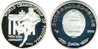 Nord-Korea 2 Won Korea-North 2 Won silver coin 2002, soccer world cup germany 2006, in capsule -
