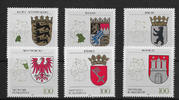 Deutschland 6 Werte Bund, Mi-Nr. 1586-91, Wappen der Länder der BRD -