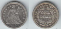 USA 10 Cents (Dime) 1850 USA, silver seated liberty dime 1850, like scan... 37,00 EUR prix TTC + 9,90 EUR frais d'envoi