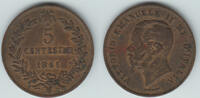 Italien 5 Centesimi Italien 5 Centesimi, Vittorio Emanuele II, siehe Scan! -