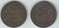 Sachsen-Meiningen 1 Kreuzer Sachsen-Meinigen, Herzog Bernhard II., Kursmünze 1 Kreuzer, siehe Scan -