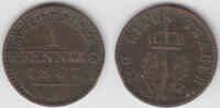 Preußen 1 Pfennig prussia, Wilhelm I., 1 Pfennig 1867 A, like scan -