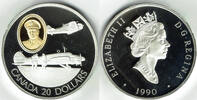 Kanada 20 Dollars Canada 20 Dollars, silver coin + gold plated cameo, Anson + Harvard, + box/COA -