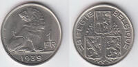 Belgien 1 Franc belgium, Leopold III., 1 Franc 1939, like scan -