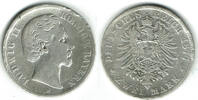 Bayern 2 Mark Bayern, 2 Mark 1877, König Ludwig II, Erhaltung siehe Scan! -