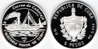 Kuba 5 Pesos cuba, 5 pesos, post steam boat, only with capsule -