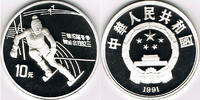 China 10 Yuan china silver coin, olympic games, ski downhill, proof -