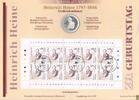 BRD 10 DM Numisblatt Heinrich Heine, 1997 D, Silber! Ohne Runezeichen -