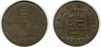 Sachsen 2 Neugroschen (20 Pfennig) Sachsen 1856, Friedrich August II., 2 Neugroschen, siehe Scan -