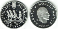 Norwegen 50 Kroner norway silver coin "olympics Lillehammer - children ice skating -