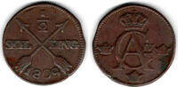 Schweden 1/2 Skilling Schweden 1809, 1/2 Skilling, Gustav IV. Adolf 1792-1809, -