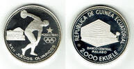 Äquatorial Guinea 2000 Ekuele equatorial guinea silver coin "2000 ekwele - Lake placid olympics 1980" -