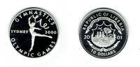 Liberia 10 Dollars Liberia silver coin "sydney olympics 2000 - gymnastics", 10 Dollars -