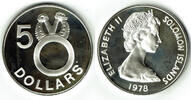 Salomon-Inseln 5 Dollars solomon islands, silver coin 5 Dollars 1978, only with capsule -