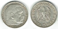 Drittes Reich 5 Reichsmark Drittes Reich, 5 Reichsmark Hindenburg ohne HK, 13,89 g 900er Silber -