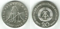 Deutsche Demokratische Republik 20 Mark DDR, Gedenkmünze 20 Mark Carl Friedrich Gauss, Erhaltung siehe Scan! -