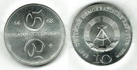Deutsche Demokratische Republik 10 Mark DDR, Gedenkmünze 10 Mark 1968 Johann Gutenberg -
