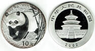 China 10 Yuan china silver panda 2002, 1 ounce, BU in capsule -