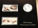 Fidschi Inseln 3 Münzen (10 Dollars + 2 x 20 Dollars) Fiji Islands, 3 silver coin set "Michelangelo - The Creation of Adam", box/COA -