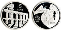 Brasilien 5 Reais Brazil, silver coin olympic games 2016 Rio de Janeiro -