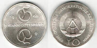 Deutsche Demokratische Republik 10 Mark DDR, Gedenkmünze 10 Mark 1968 Johann Gutenberg -