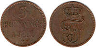 Mecklenburg-Schwerin 3 Pfennig 1848 Friedrich Franz II., 3 Pfennig 1848,... 8,00 EUR prix TTC + 9,90 EUR frais d'envoi