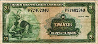 Deutschland - Bank Deutscher Länder 20 Mark Bank Deutscher Länder, 20 Mark, Serie 1948, Ro. 240 -