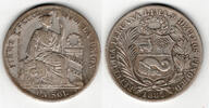 Peru 1 Sol peru 1 Sol silver "Seated Liberty flanked by shield + column", like scan -