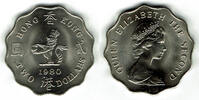 Hongkong 2 Dollar 1980 British Colonies - Hongkong, 2 Dollar, Elisabeth ... 3,50 EUR prix TTC + 9,90 EUR frais d'envoi
