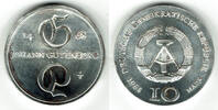 Deutsche Demokratische Republik 10 Mark DDR, Gedenkmünze 10 Mark 1968 Johann Gutenberg -