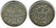 Kaiserreich 1 Mark Kaiserreich, Kursmünze 1 Mark 1910 D, 900er Silber! -