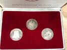 Kuba 3 x 5 Pesos Cuba, silver coins, Don Quijote de la Mancha / Migel de Cervantes Saavedra -