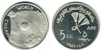 Ägypten 5 Pounds egypt, silver coin "soccer world cup - mexiko 1986", proof, condition like scan -