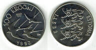 Estland 100 Krooni estonia, silver coin 100 Krooni "birds with privy mark" -