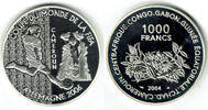 Zentralafrikanische Staaten 1000 Francs cameroon, silver coin FIFA soccer world cup Germany 2006 -