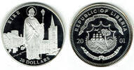Liberia 20 Dollars Republic of Liberia, silver coin, 20 Dollars "Ireland" -