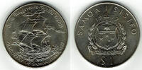 Samoa i Sisifo - West-Samoa 1 Tala Samoa i Sisifo 1 Tala coin, discovery of samoa 1722, Roggeveen, Sail ship -