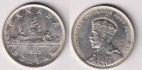 Kanada 1 Dollar Kanada, 1 Dollar 1935, Kanu, 23,33 g 800er Silber! -