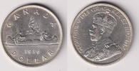 Kanada 1 Dollar Kanada, 1 Dollar 1936, Kanu, 23,33 g 800er Silber! -